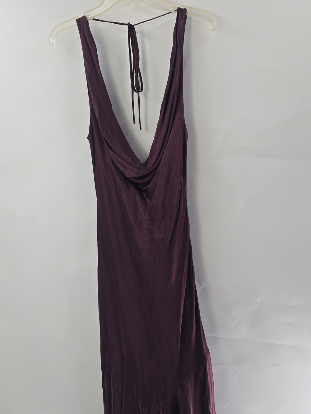 Meshki Satin Cowl Neck Maxi Dress in Deep Brown - Picture 10 of 12